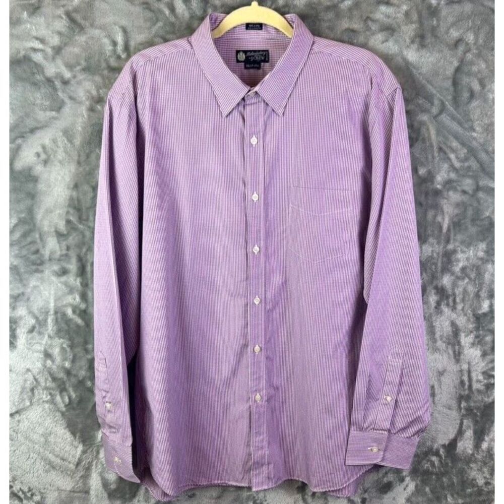 Haberdashery Shirtings by J Crew XL Button Down 80s 2 Ply Purple Gingham Preppy